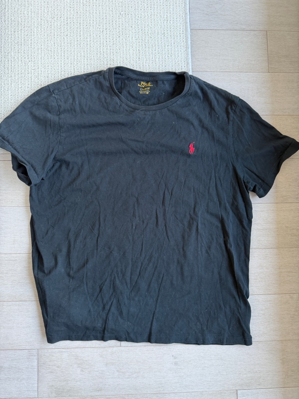 Polo by Ralph Lauren Black Crewneck Tee with Red Polo Logo